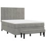 Box spring bed with light gray velvet mattress 140x200 cm by , Beds and slatted bases - Ref: Foro24-3137845, Price: 543,73 €,...