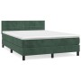 Cama box spring con colchón terciopelo verde oscuro 140x200 cm de , Camas y somieres - Ref: Foro24-3141308, Precio: 466,59 €,...