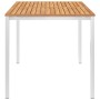 Garden table solid teak wood stainless steel 160x80x75 cm by , Garden tables - Ref: Foro24-46519, Price: 335,86 €, Discount: %