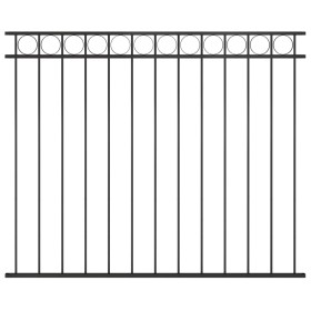 Steel fence panel 1.7x1.5 m black by , fence panels - Ref: Foro24-146319, Price: 79,99 €, Discount: %