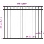 Steel fence panel 1.7x1.5 m black by , fence panels - Ref: Foro24-146319, Price: 79,99 €, Discount: %