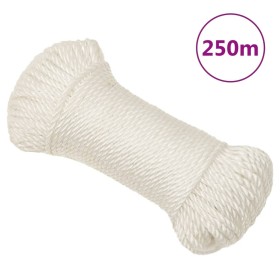 Cuerda de trabajo polipropileno blanco 8 mm 250 m de , Sogas y cuerdas metálicas - Ref: Foro24-153048, Precio: 56,99 €, Descu...