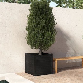 Jardinera de madera maciza de pino negro 60x60x60 cm de , Maceteros y jardineras - Ref: Foro24-810566, Precio: 92,84 €, Descu...