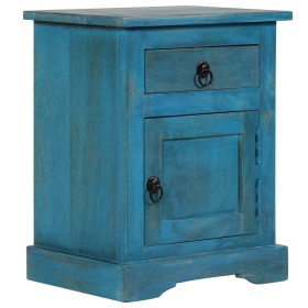 Mesita de noche de madera maciza de mango azul 40x30x50 cm de vidaXL, Mesitas de noche - Ref: Foro24-246150, Precio: 124,28 €...