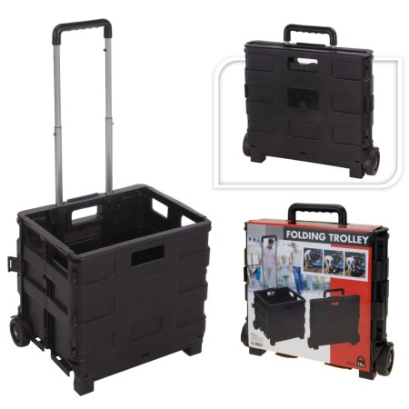 H&S Collection Trolley de transporte de aluminio con caja plegable de PP de H&S Collection, Carretillas de carga - Ref: Foro2...