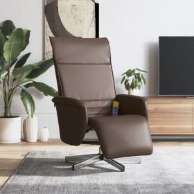 Brown synthetic leather massage recliner with footrest by , Armchairs - Ref: Foro24-356650, Price: 226,99 €, Discount: %