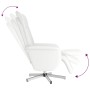 Sillón reclinable con reposapiés cuero sintético blanco de , Sillones - Ref: Foro24-356646, Precio: 205,99 €, Descuento: %