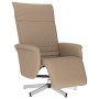 Sillón reclinable con reposapiés cuero sintético capuchino de , Sillones - Ref: Foro24-356644, Precio: 203,87 €, Descuento: %