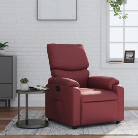 Sillón reclinable de cuero sintético rojo tinto de , Sillones - Ref: Foro24-373438, Precio: 222,70 €, Descuento: %