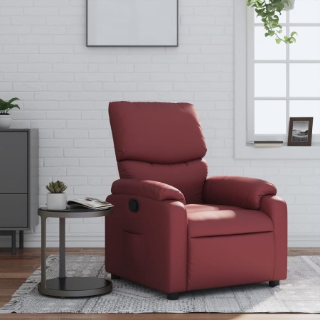 Sillón reclinable de cuero sintético rojo tinto de , Sillones - Ref: Foro24-373438, Precio: 222,99 €, Descuento: %