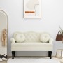 Bench with cream velvet cushions 120.5x65x75 cm by , Banks - Ref: Foro24-372147, Price: 188,58 €, Discount: %