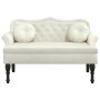 Bench with cream velvet cushions 120.5x65x75 cm by , Banks - Ref: Foro24-372147, Price: 188,58 €, Discount: %