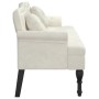 Banco con cojines terciopelo crema 120,5x65x75 cm de , Bancos - Ref: Foro24-372147, Precio: 188,58 €, Descuento: %