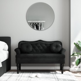 Banco con cojines terciopelo negro 120,5x65x75 cm de , Bancos - Ref: Foro24-372145, Precio: 186,59 €, Descuento: %