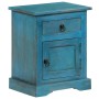 Mesita de noche de madera maciza de mango azul 40x30x50 cm de vidaXL, Mesitas de noche - Ref: Foro24-246150, Precio: 142,96 €...