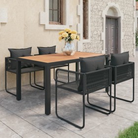 5-teiliges Garten-Esszimmerset aus PVC-Rattan in Schwarz und Braun von , Gartensets - Ref: Foro24-3060108, Preis: 531,99 €, R...