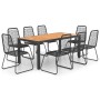 Set de comedor de jardín 9 piezas PVC ratán negro y marrón de , Conjuntos de jardín - Ref: Foro24-3060129, Precio: 739,99 €, ...