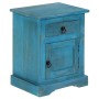 Mesita de noche de madera maciza de mango azul 40x30x50 cm de vidaXL, Mesitas de noche - Ref: Foro24-246150, Precio: 142,96 €...