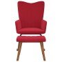 Silla mecedora con reposapiés terciopelo rojo tinto de , Mecedoras - Ref: Foro24-327759, Precio: 123,89 €, Descuento: %