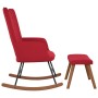 Silla mecedora con reposapiés terciopelo rojo tinto de , Mecedoras - Ref: Foro24-327759, Precio: 123,89 €, Descuento: %