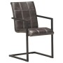 Cantilever dining chairs 2 units gray genuine leather by , dining chairs - Ref: Foro24-321854, Price: 262,99 €, Discount: %