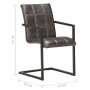 Cantilever dining chairs 2 units gray genuine leather by , dining chairs - Ref: Foro24-321854, Price: 262,99 €, Discount: %