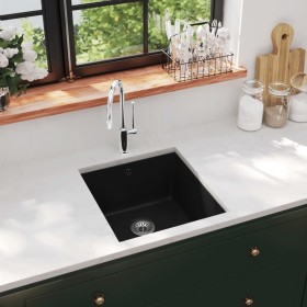 Granite kitchen sink with one black basin by vidaXL, Sinks - Ref: Foro24-142960, Price: 159,44 €, Discount: %