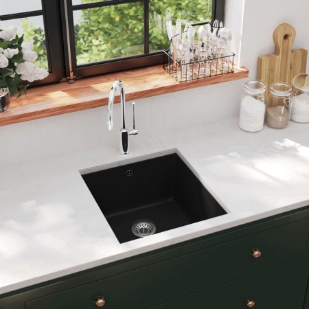 Granite kitchen sink with one black basin by vidaXL, Sinks - Ref: Foro24-142960, Price: 158,99 €, Discount: %