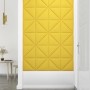 Wall panels 12 units light yellow fabric 30x30 cm 0.54 m² by , Wall covering - Ref: Foro24-343937, Price: 33,35 €, Discount: %