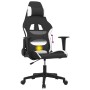 Schwarz-weißer Massage-Gaming-Stuhl aus Stoff von , Gaming-Stühle - Ref: Foro24-345498, Preis: 122,99 €, Rabatt: %