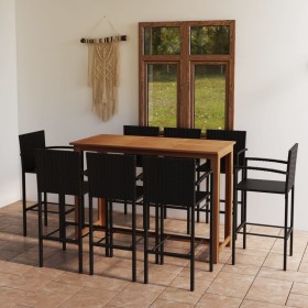 Garden bar set 9 pieces black by , Garden sets - Ref: Foro24-3068020, Price: 627,68 €, Discount: %