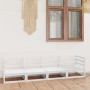 Garden sofa, 4 seats, white solid pine wood by , Outdoor sofas - Ref: Foro24-3075360, Price: 243,16 €, Discount: %