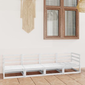 Garden sofa, 4 seats, white solid pine wood by , Outdoor sofas - Ref: Foro24-3075360, Price: 241,99 €, Discount: %