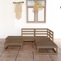 6-piece honey brown solid pine wood garden furniture. by , Garden sets - Ref: Foro24-3075502, Price: 348,15 €, Discount: %