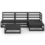 5-piece garden furniture set, black solid pine wood by , Garden sets - Ref: Foro24-3075493, Price: 332,63 €, Discount: %