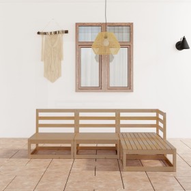 4-piece garden furniture set in honey brown solid pine wood by , Garden sets - Ref: Foro24-3075487, Price: 272,17 €, Discount: %