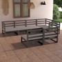 7-piece gray solid pine wood garden furniture by , Garden sets - Ref: Foro24-3075646, Price: 407,99 €, Discount: %