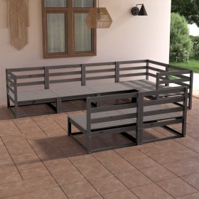 7-piece gray solid pine wood garden furniture by , Garden sets - Ref: Foro24-3075646, Price: 409,55 €, Discount: %