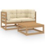 3-piece garden furniture set with solid pine wood cushions by , Garden sets - Ref: Foro24-3076302, Price: 315,99 €, Discount: %