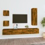 5-piece TV furniture set made of smoked oak plywood by , TV Furniture - Ref: Foro24-3114451, Price: 189,73 €, Discount: %