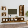 5-piece TV furniture set made of smoked oak plywood by , TV Furniture - Ref: Foro24-3114451, Price: 189,73 €, Discount: %