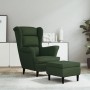 Sillón orejero y taburete de terciopelo verde oscuro de , Sillones - Ref: Foro24-3115933, Precio: 321,23 €, Descuento: %