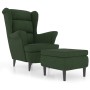 Wingback armchair and dark green velvet footstool by , Armchairs - Ref: Foro24-3115933, Price: 321,23 €, Discount: %