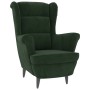 Sillón orejero y taburete de terciopelo verde oscuro de , Sillones - Ref: Foro24-3115933, Precio: 321,23 €, Descuento: %