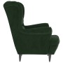 Sillón orejero y taburete de terciopelo verde oscuro de , Sillones - Ref: Foro24-3115933, Precio: 321,23 €, Descuento: %