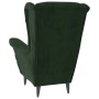 Sillón orejero y taburete de terciopelo verde oscuro de , Sillones - Ref: Foro24-3115933, Precio: 321,23 €, Descuento: %