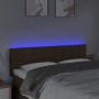 Cabecero con LED de tela marrón oscuro 144x5x78/88 cm de , Cabeceros y pies de cama - Ref: Foro24-3121613, Precio: 64,96 €, D...