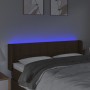 Cabecero con LED de tela marrón oscuro 147x16x78/88 cm de , Cabeceros y pies de cama - Ref: Foro24-3123237, Precio: 76,64 €, ...