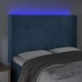 Cabecero con LED de terciopelo azul oscuro 147x16x118/128 cm de , Cabeceros y pies de cama - Ref: Foro24-3124100, Precio: 136...