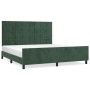 Estructura cama con cabecero terciopelo verde oscuro 160x200 cm de , Camas y somieres - Ref: Foro24-3125766, Precio: 248,32 €...